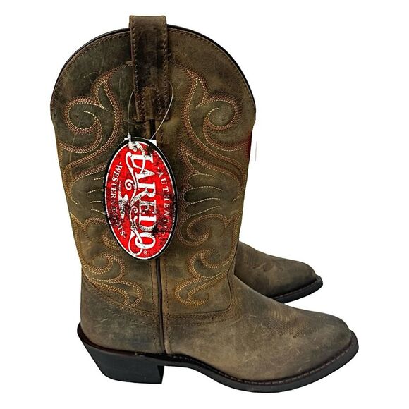 Laredo Bridget 51084 Brown Leather Cowboy Boots Women’s Size 8 M Western 12” - Picture 4 of 10